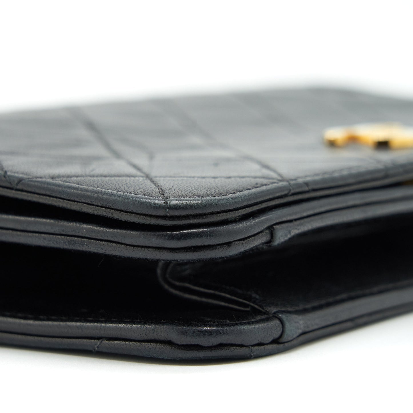 Chanel  Quilted Flap Chain Wallet Black