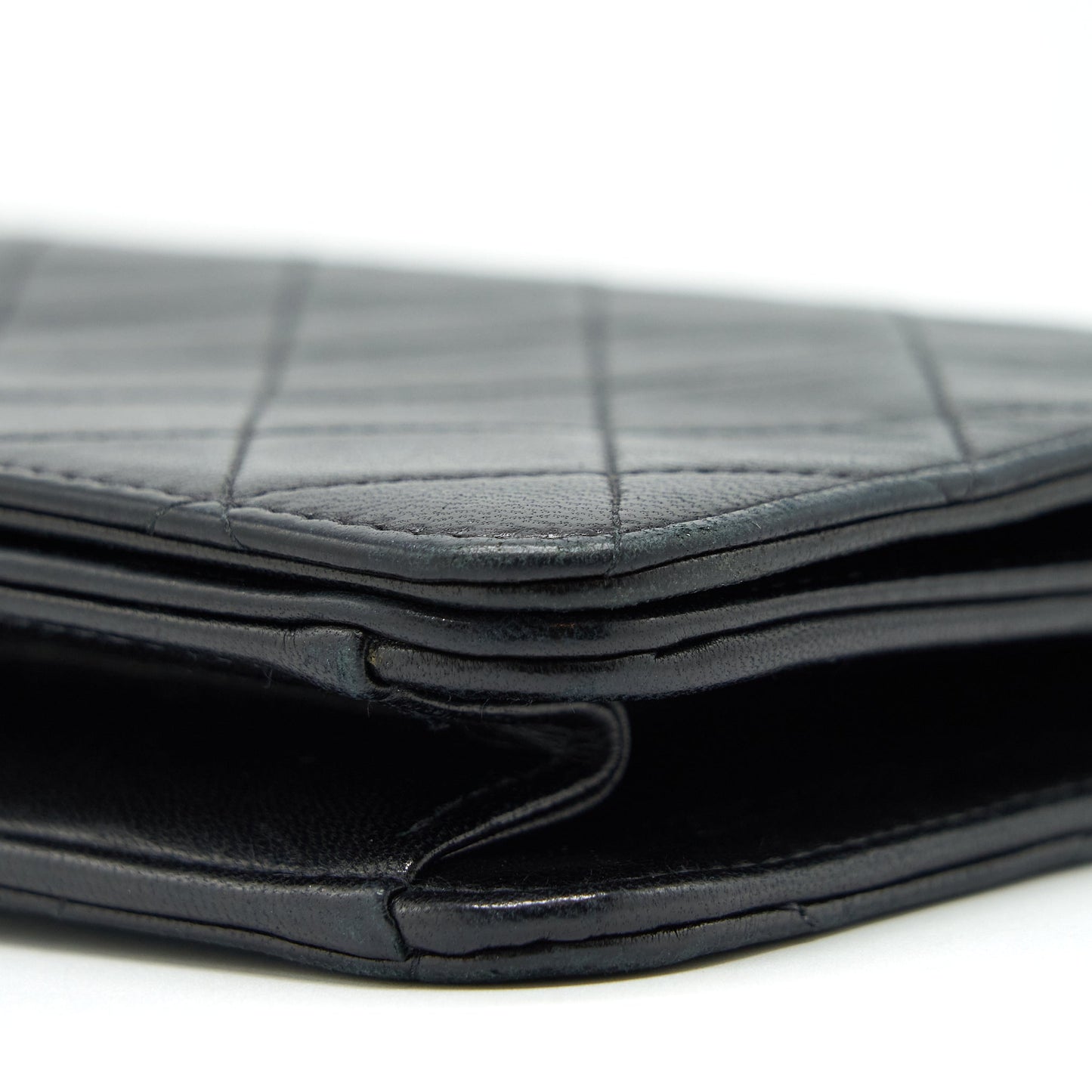 Chanel  Quilted Flap Chain Wallet Black