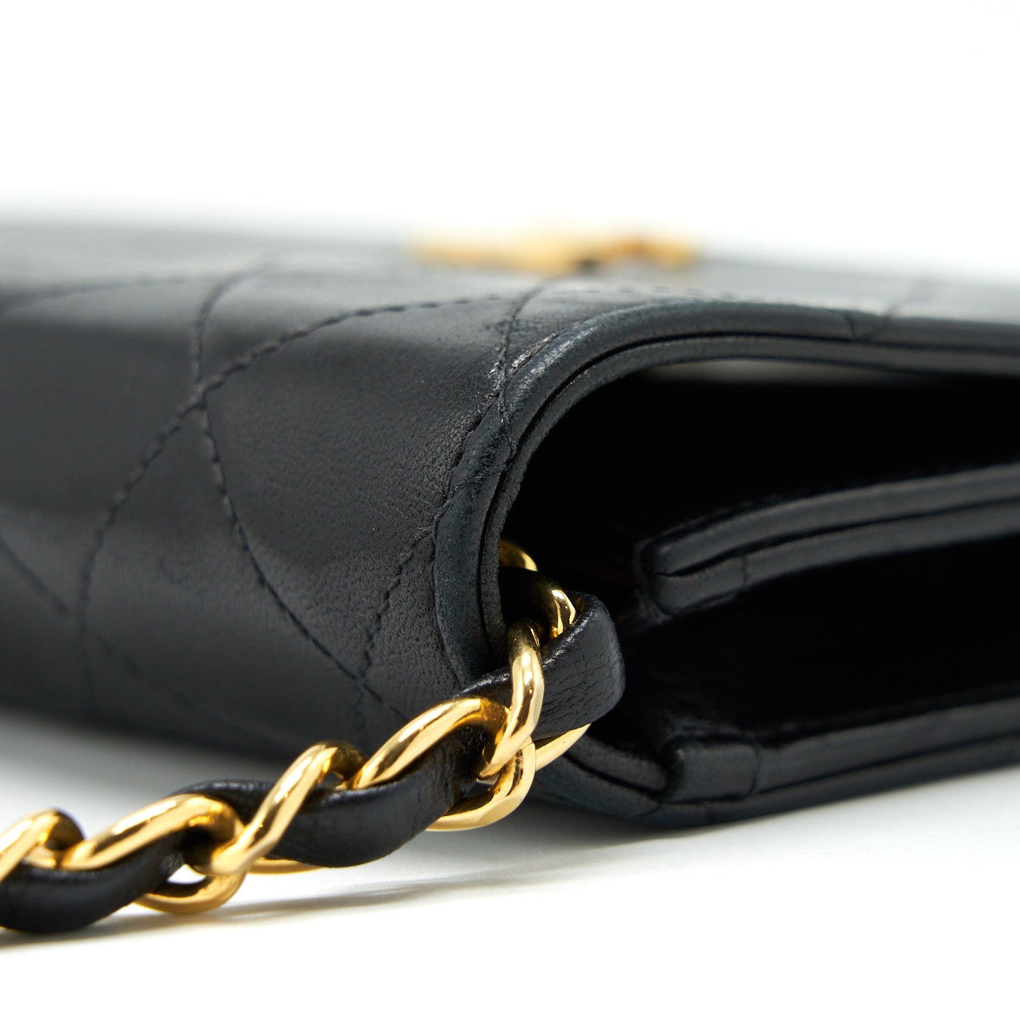 Chanel  Quilted Flap Chain Wallet Black