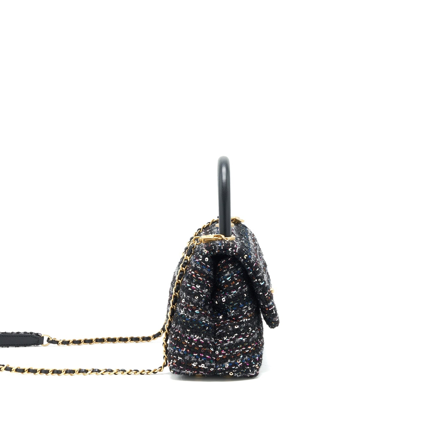 Chanel small tweed coco handle 24cm black