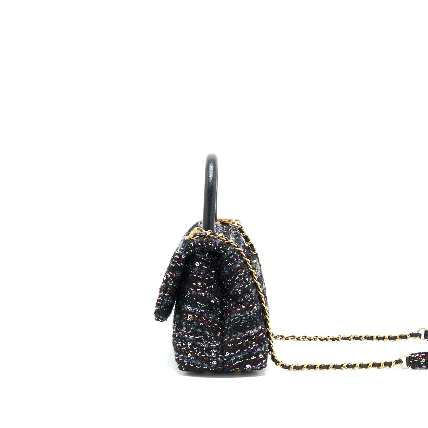 Chanel small tweed coco handle 24cm black