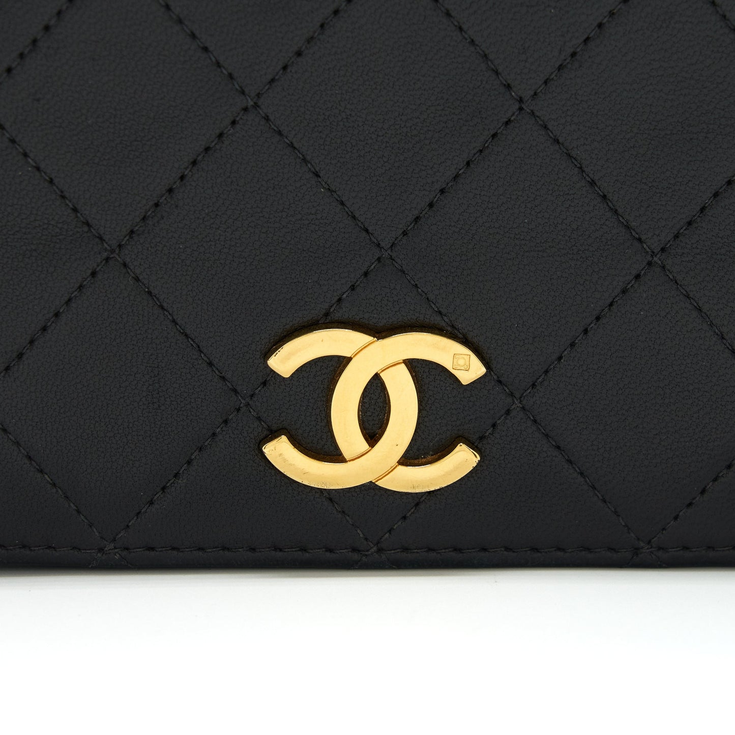 Chanel  Quilted Flap Chain Wallet Black