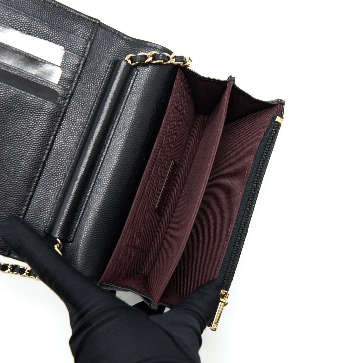 Chanel Mini Wallet On Chain Caviar Black L