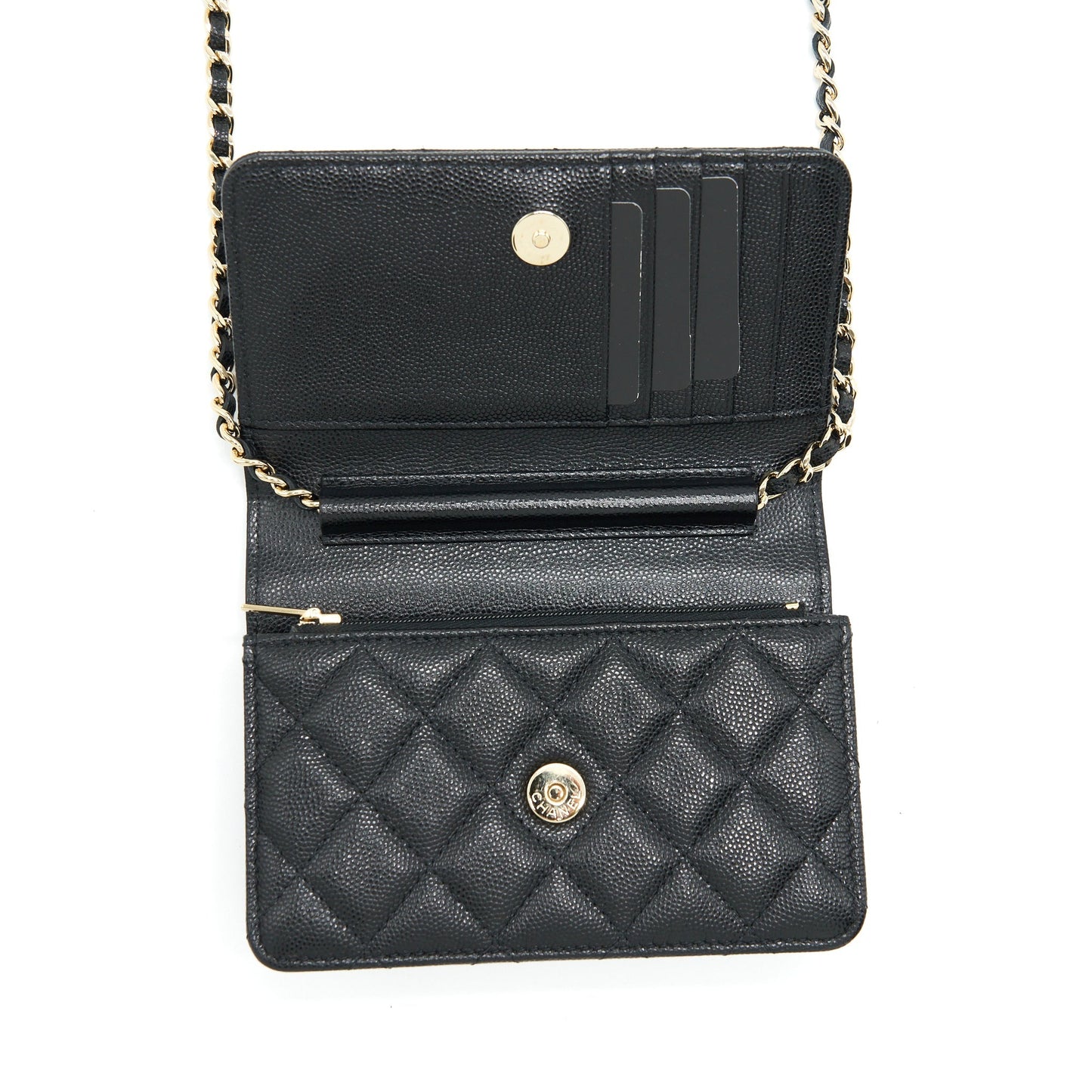 Chanel Mini Wallet On Chain Caviar Black L