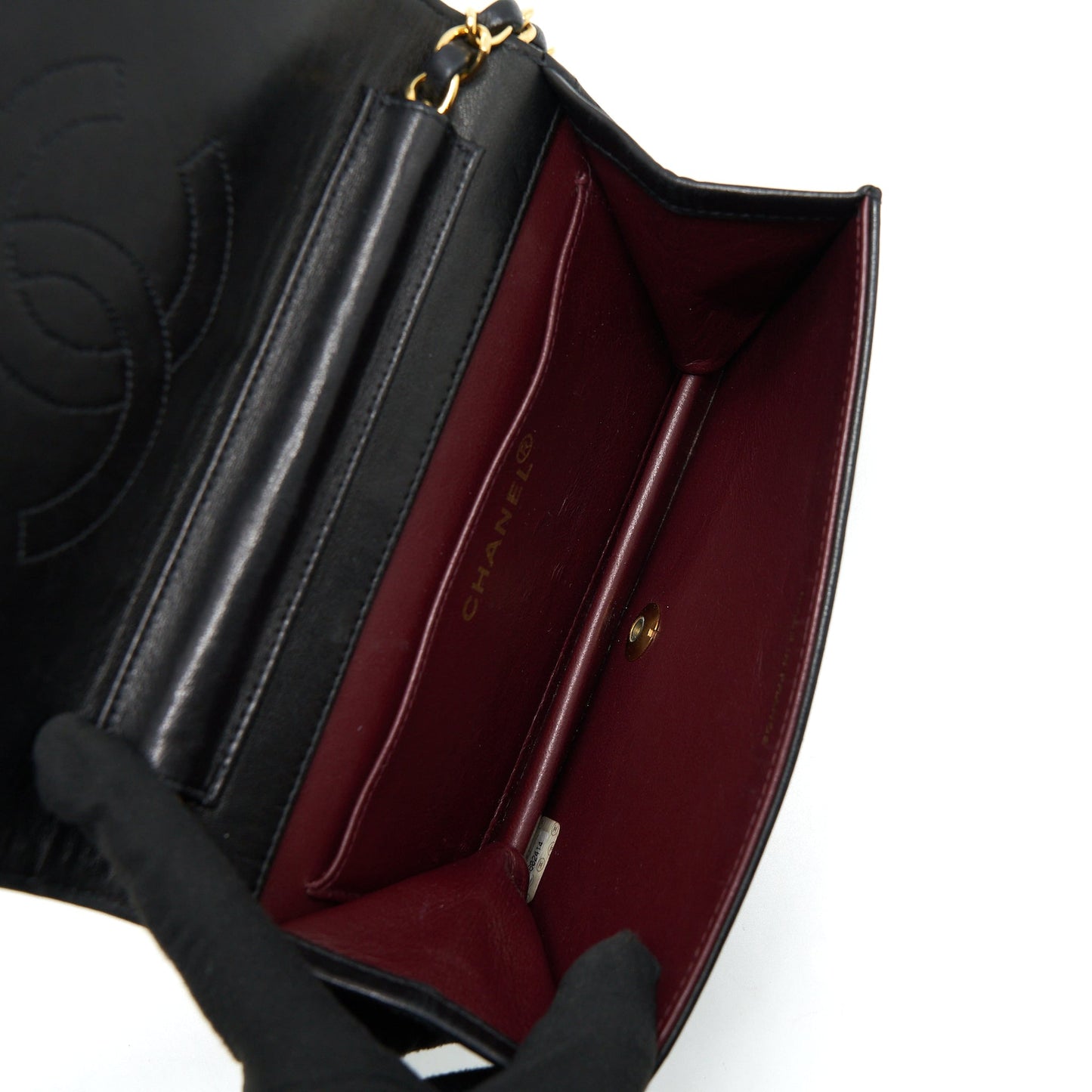Chanel  Quilted Flap Chain Wallet Black