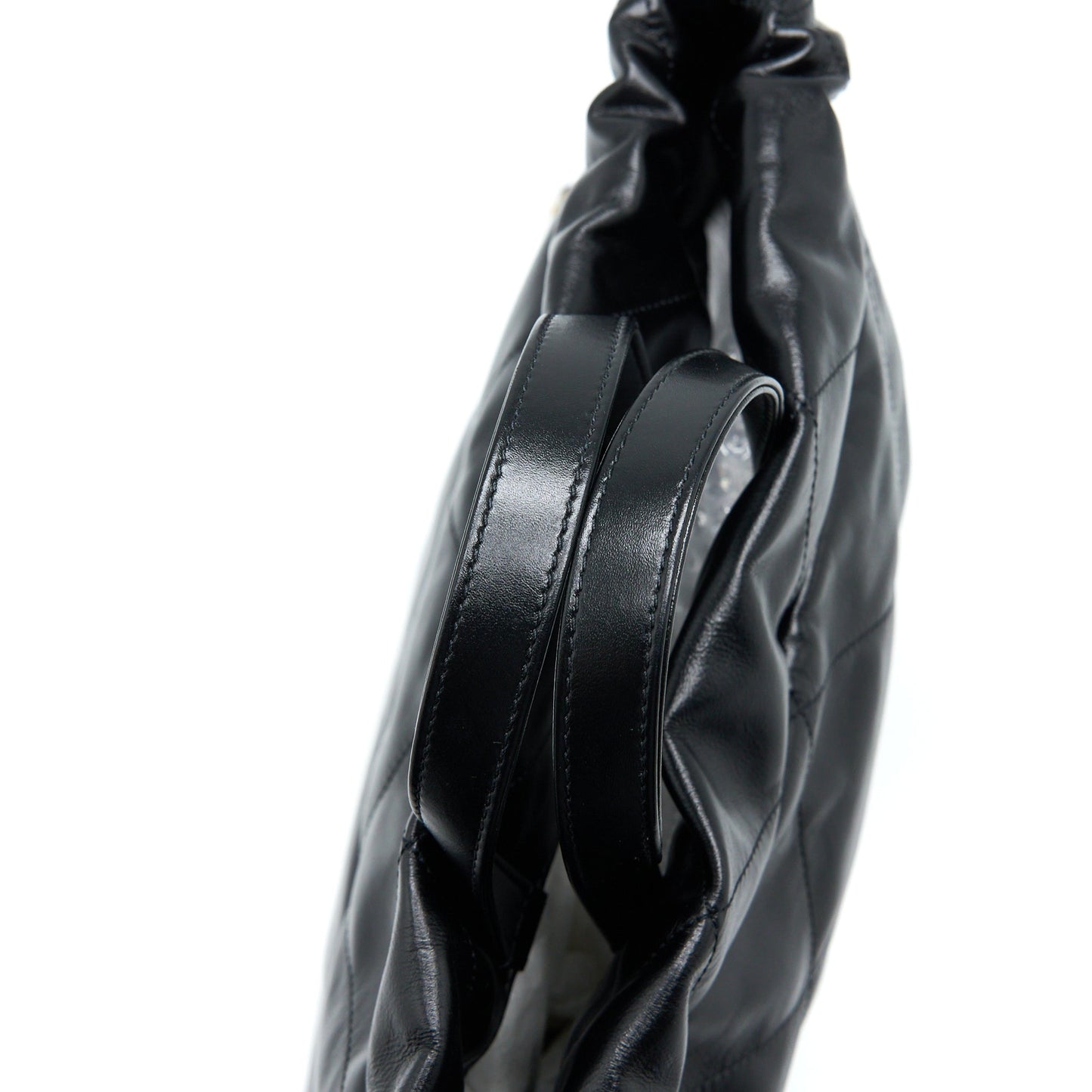 Chanel 22 Backpack Shiny Calfskin Black Brushed  (Microchip)
