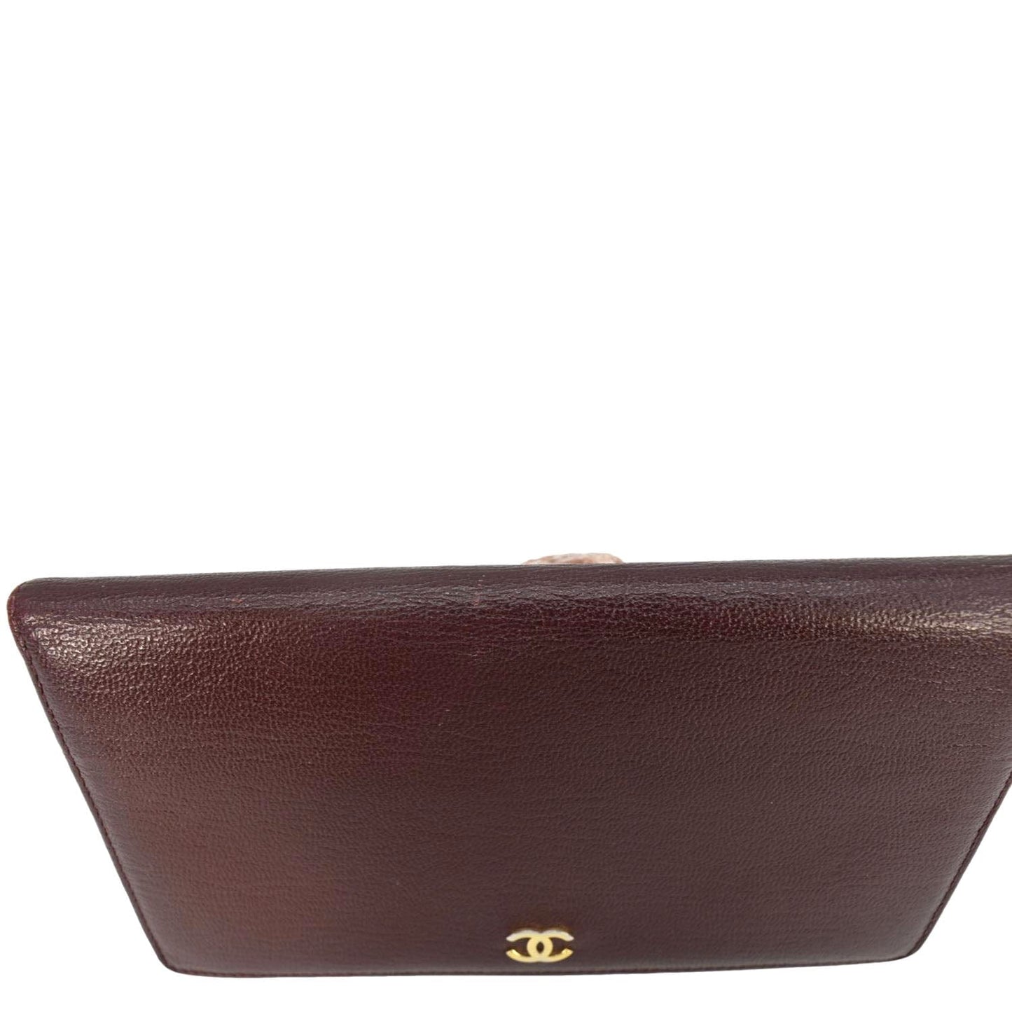 CHANEL  L-Yen Leather Wallet Burgundy