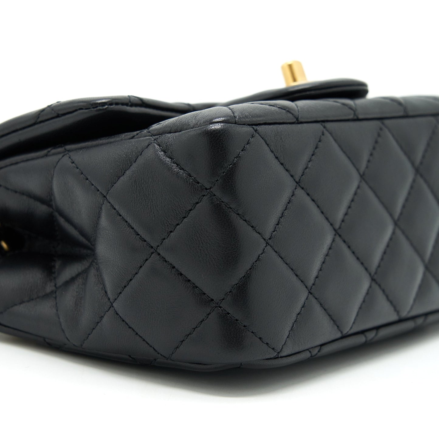 Chanel Mini Square Pearl Crush Lambskin Black
