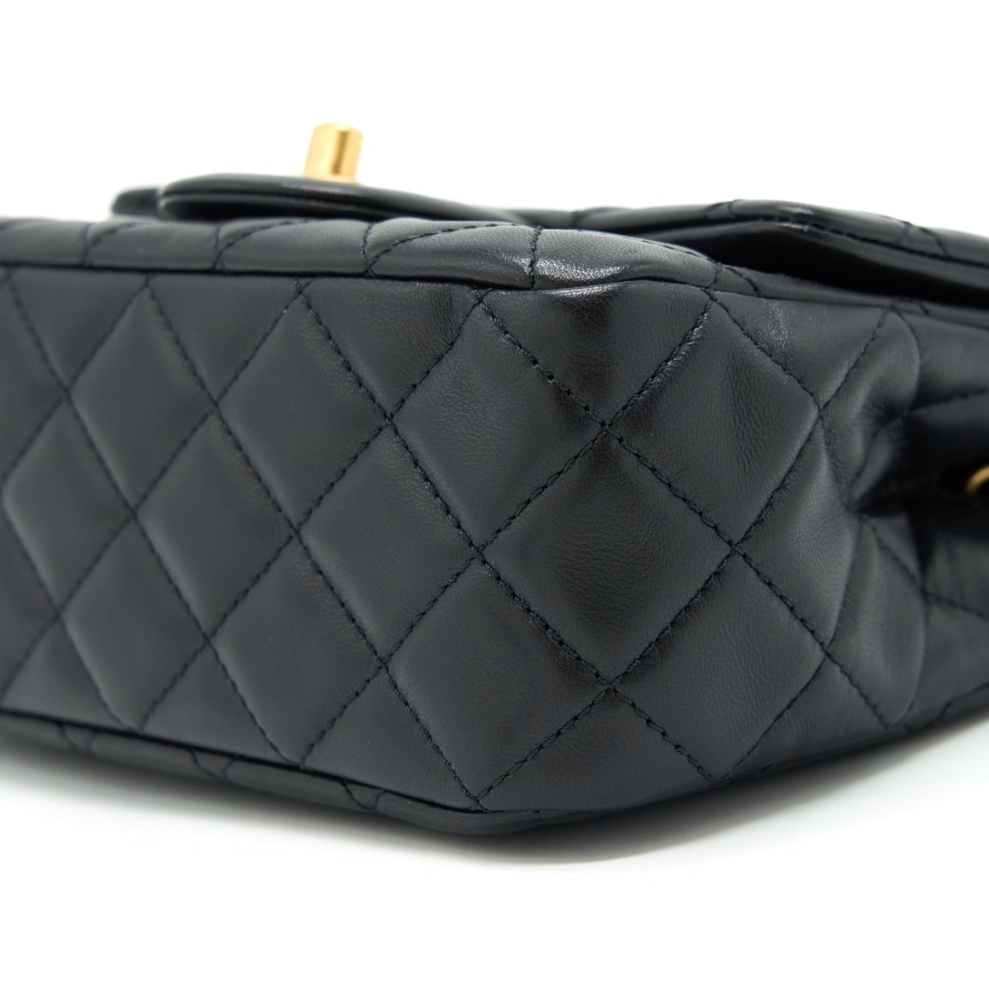 Chanel Mini Square Pearl Crush Lambskin Black