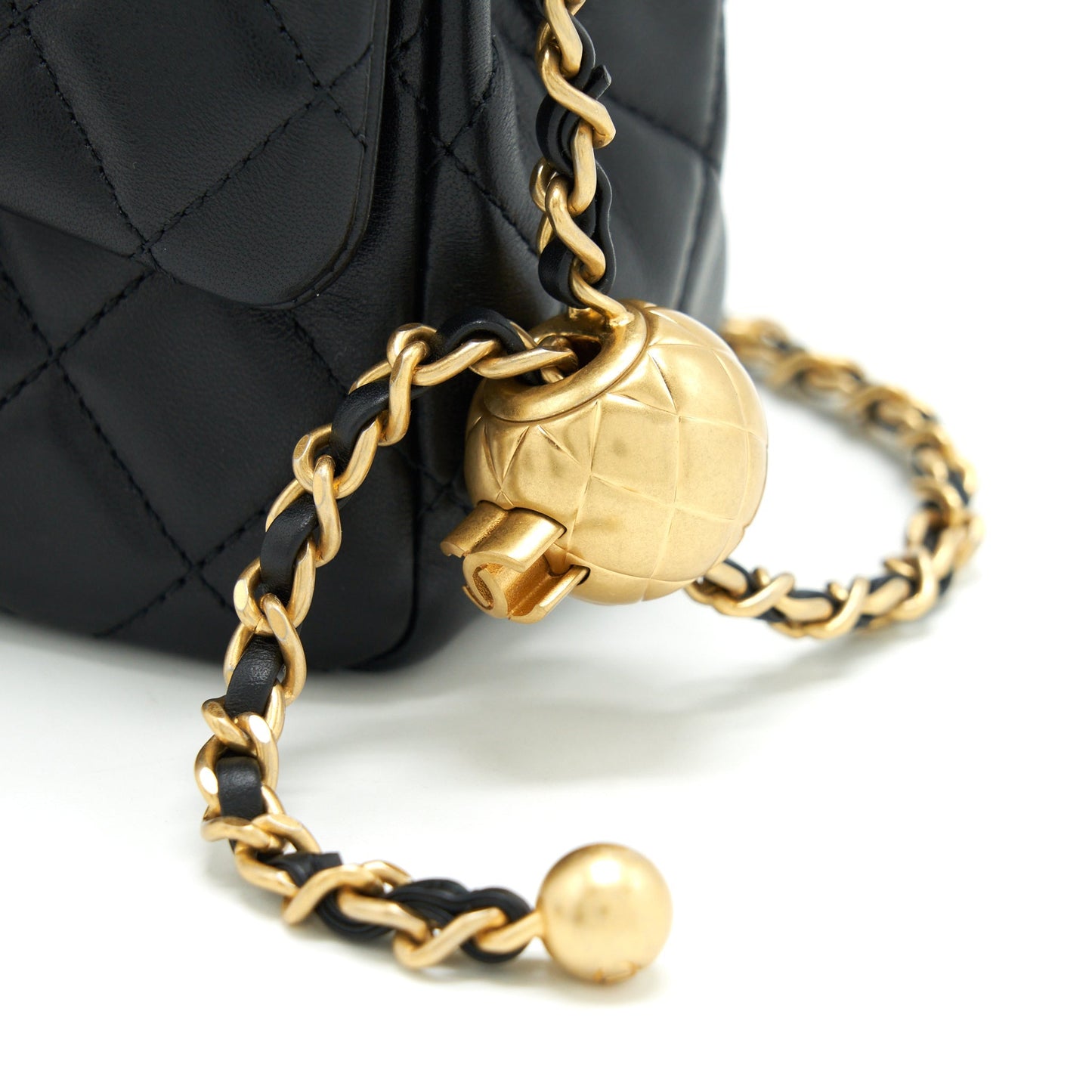 Chanel Mini Square Pearl Crush Lambskin Black