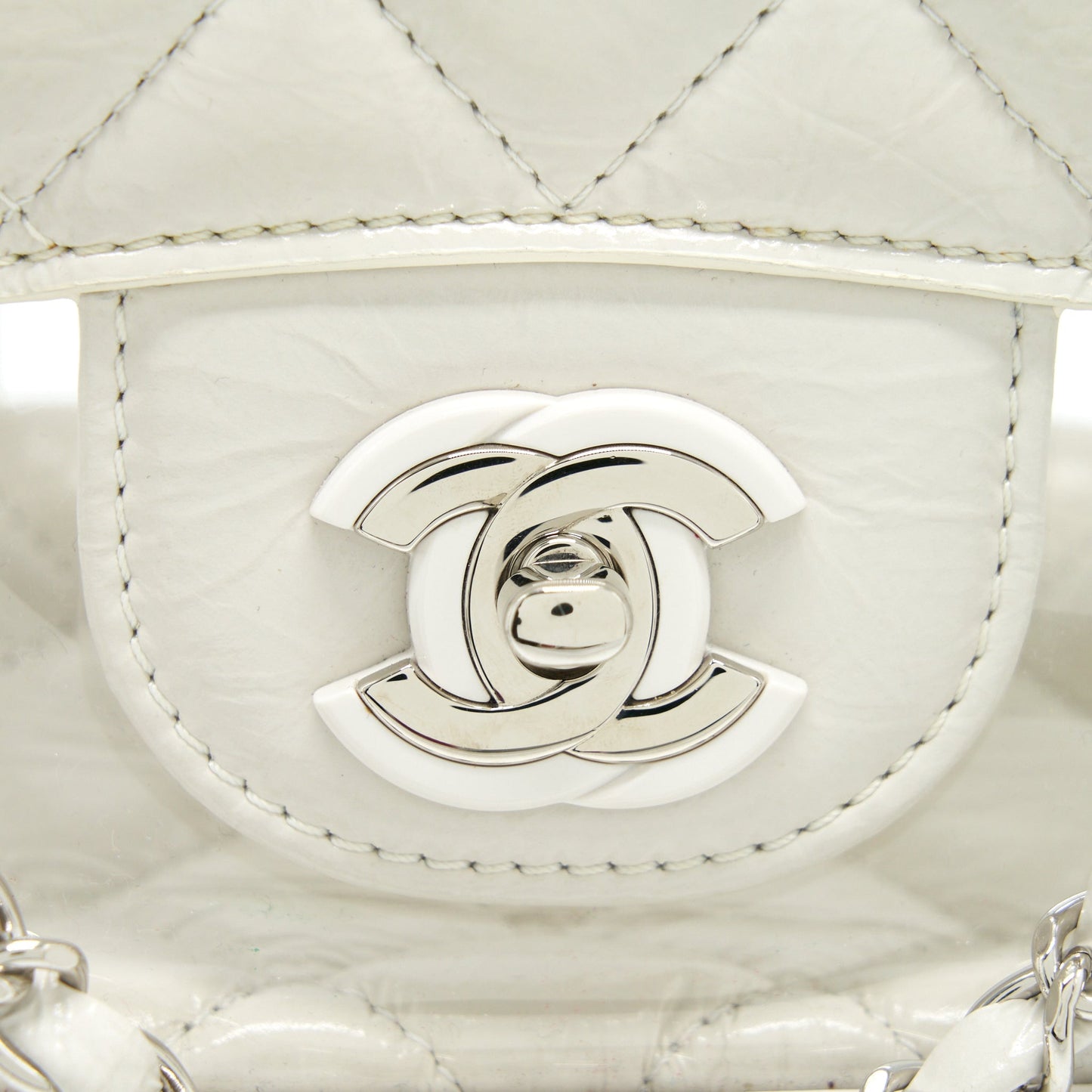 Chanel PVC Aquarium Backpack Aged Calfskin White