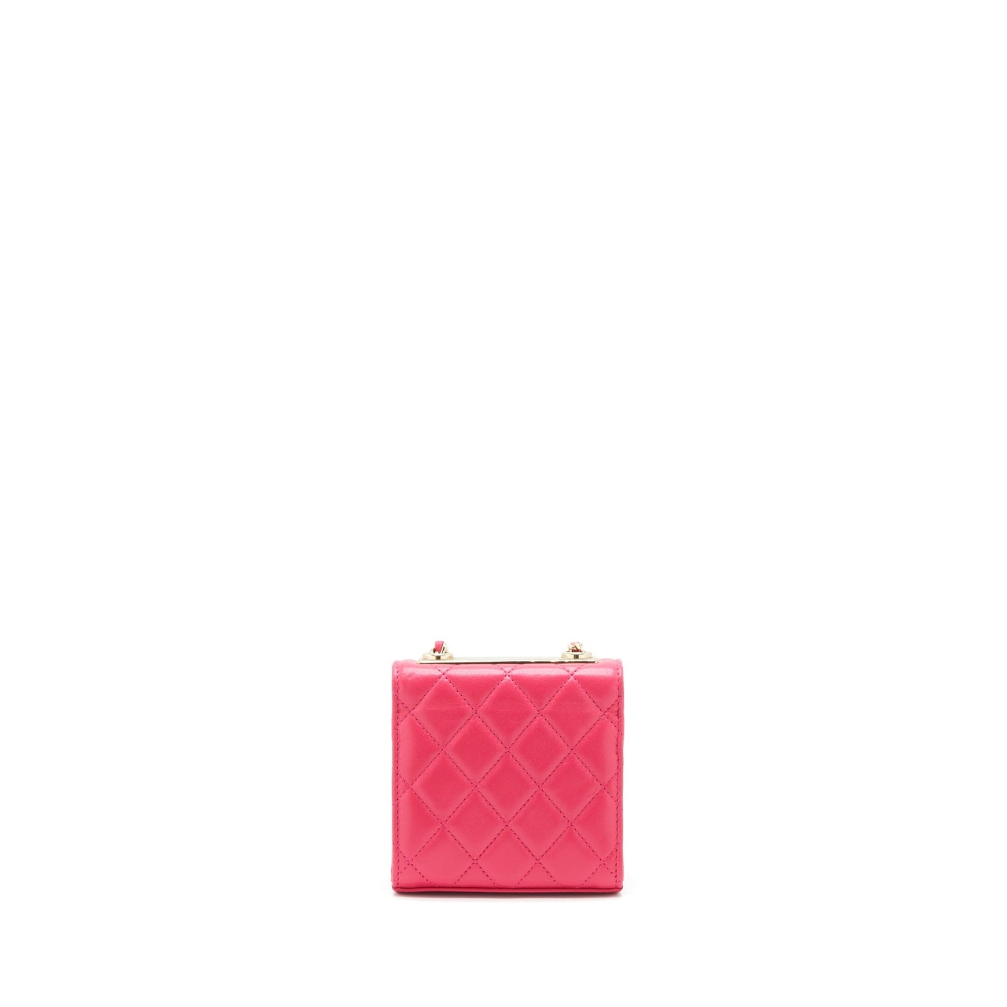 Chanel mini trendy cc chain wallet lambskin hot pink L