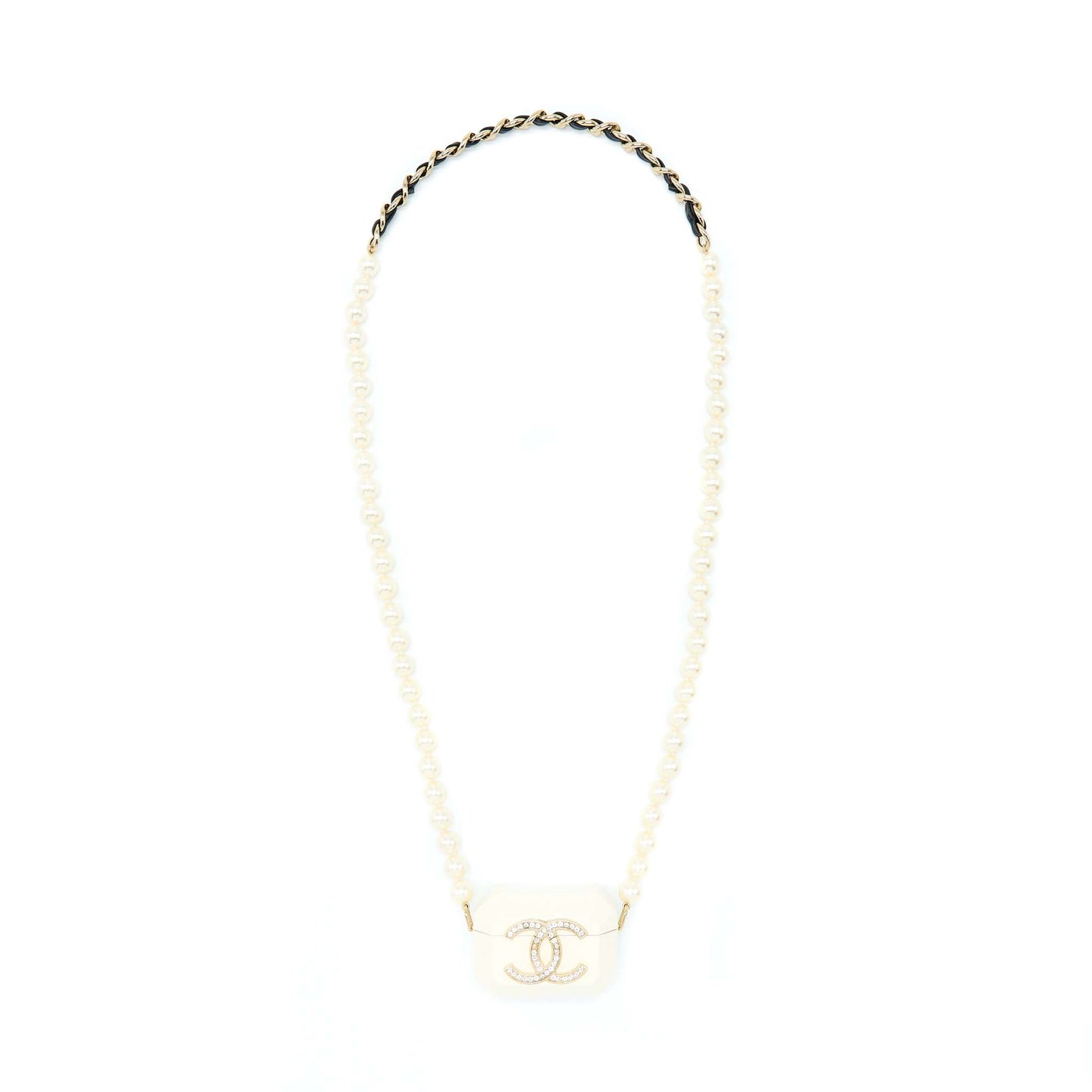 Chanel AirPods Case With Pearl Chain White L