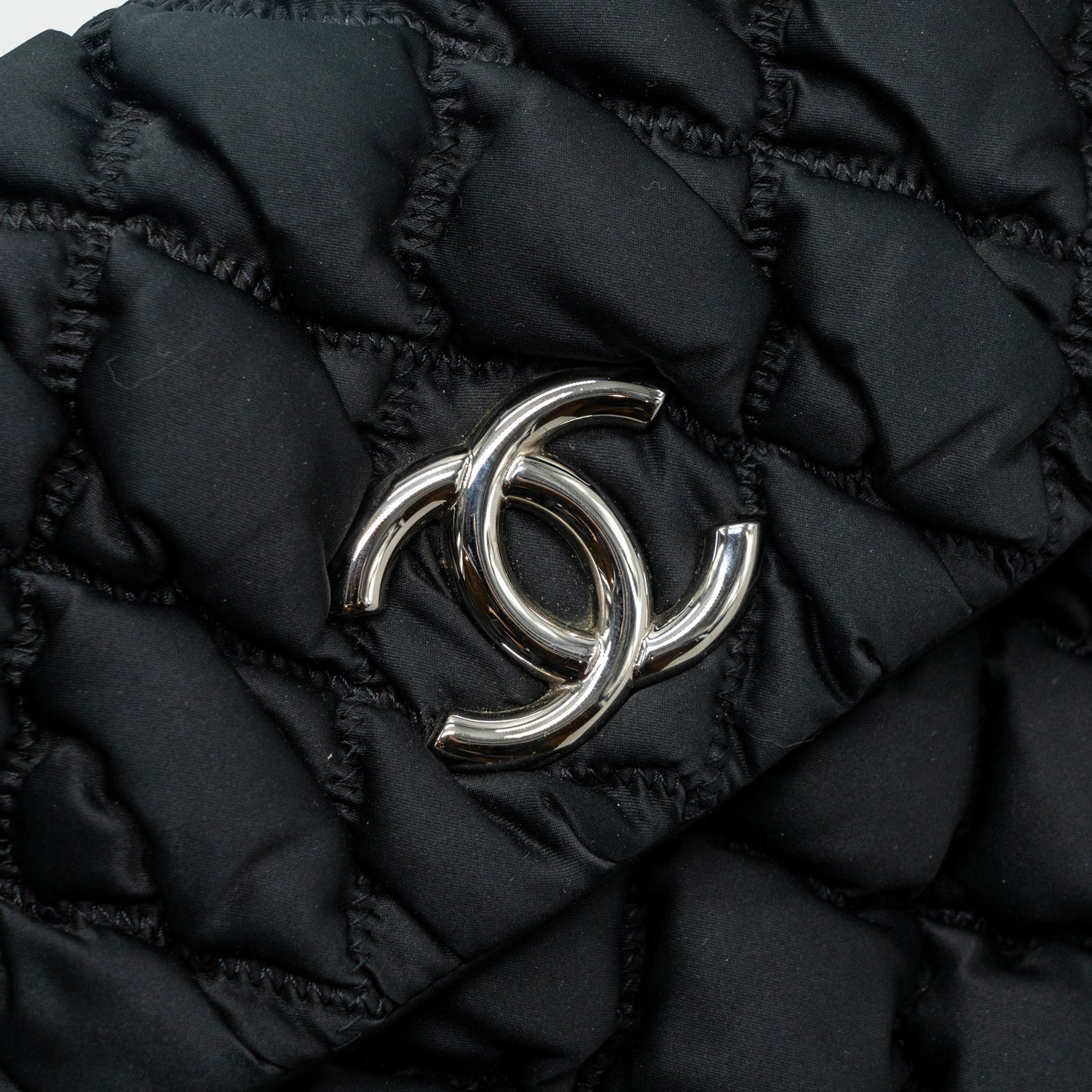 Chanel quilted flap shoulder bag nylon black
