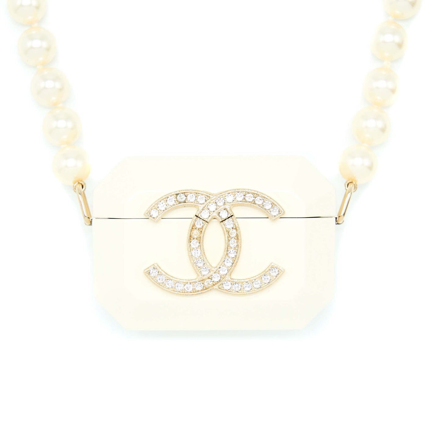 Chanel AirPods Case With Pearl Chain White L