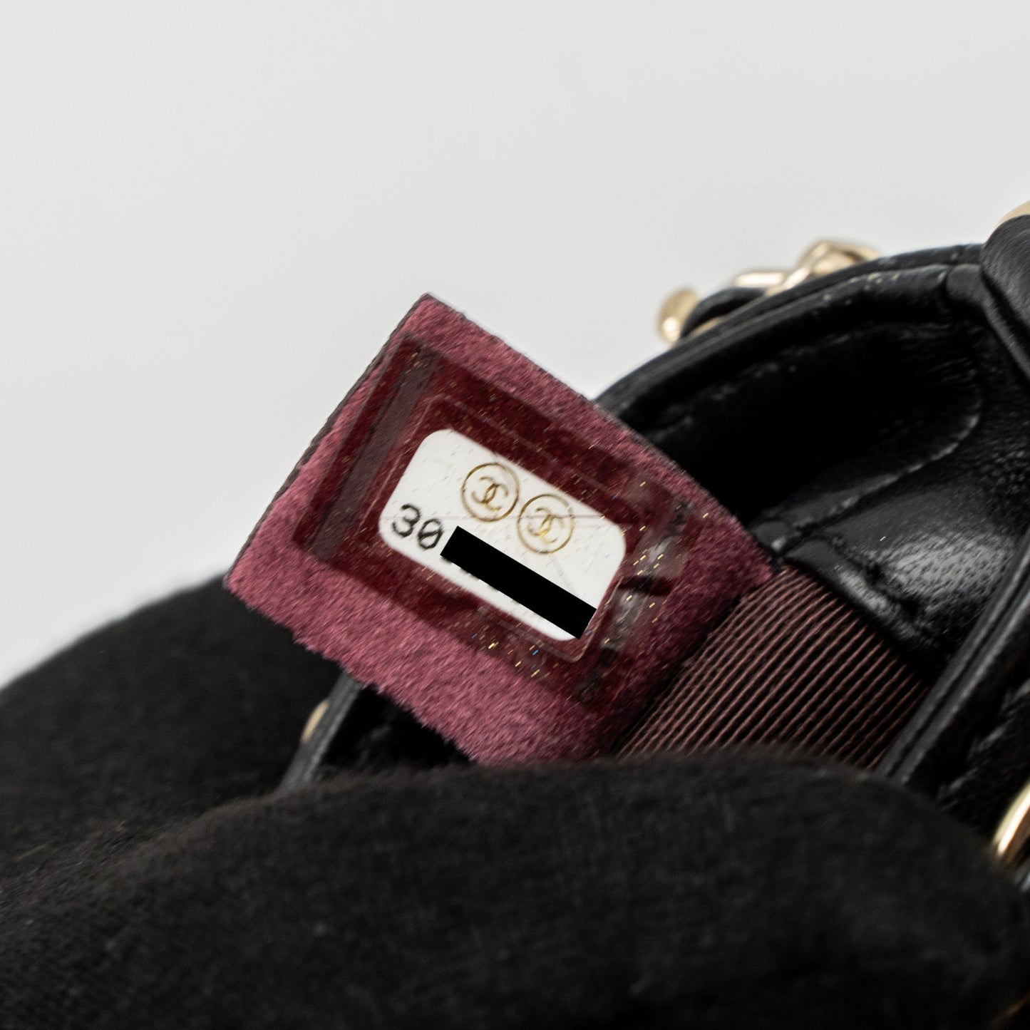 Chanel Gold Cluth O Chain Vertical Phone Holder Lambskin Black