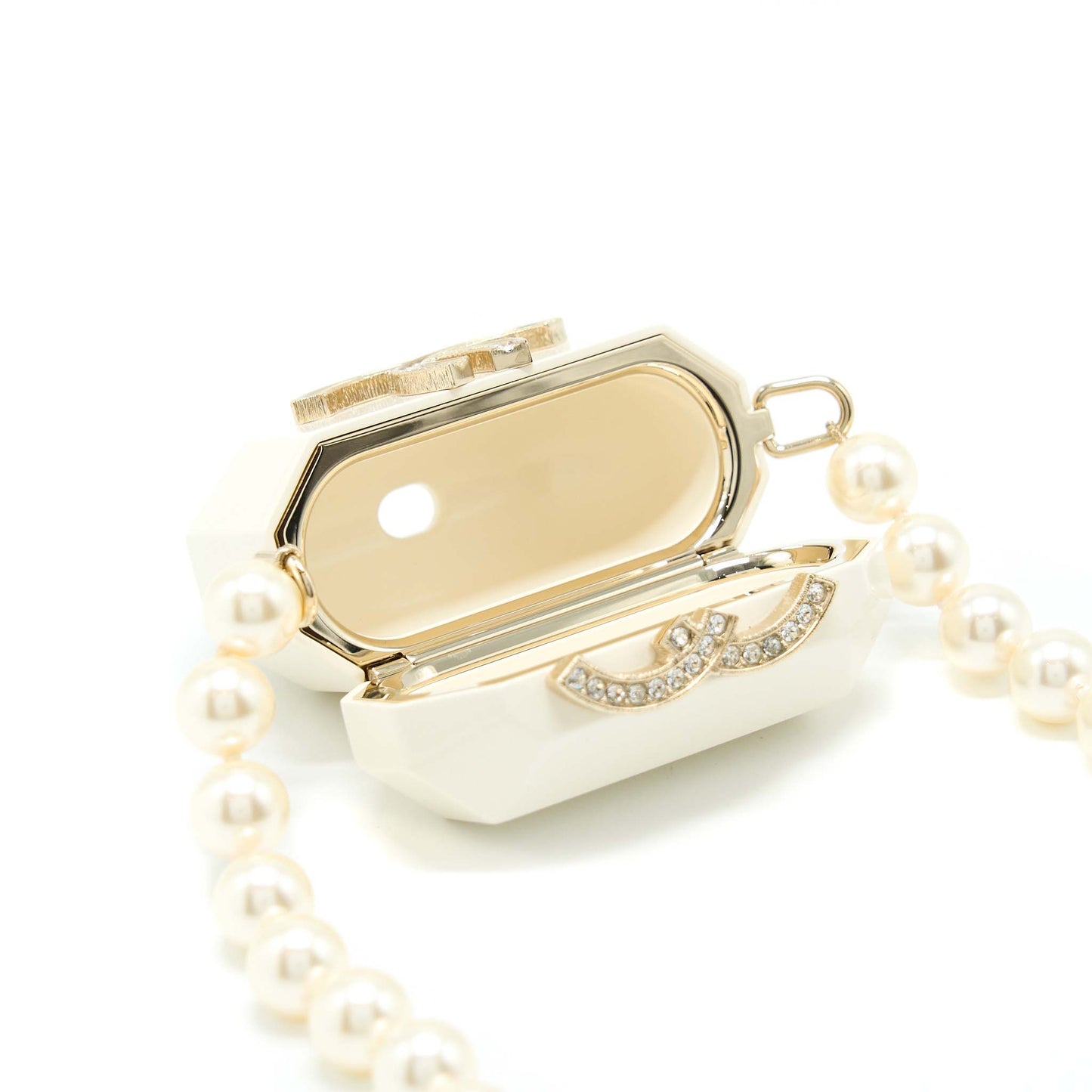 Chanel AirPods Case With Pearl Chain White L