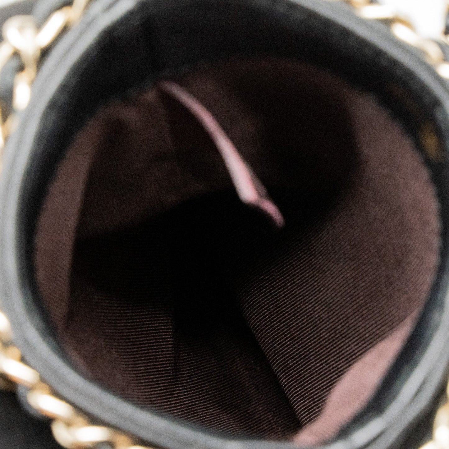 Chanel Gold Cluth O Chain Vertical Phone Holder Lambskin Black