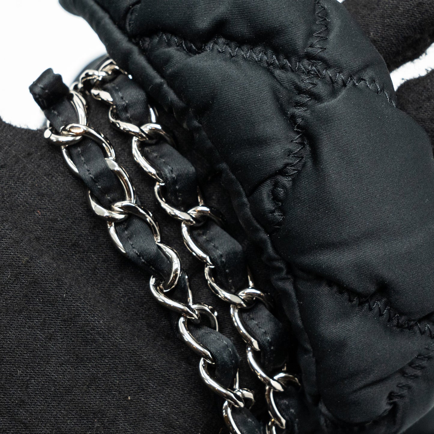 Chanel quilted flap shoulder bag nylon black