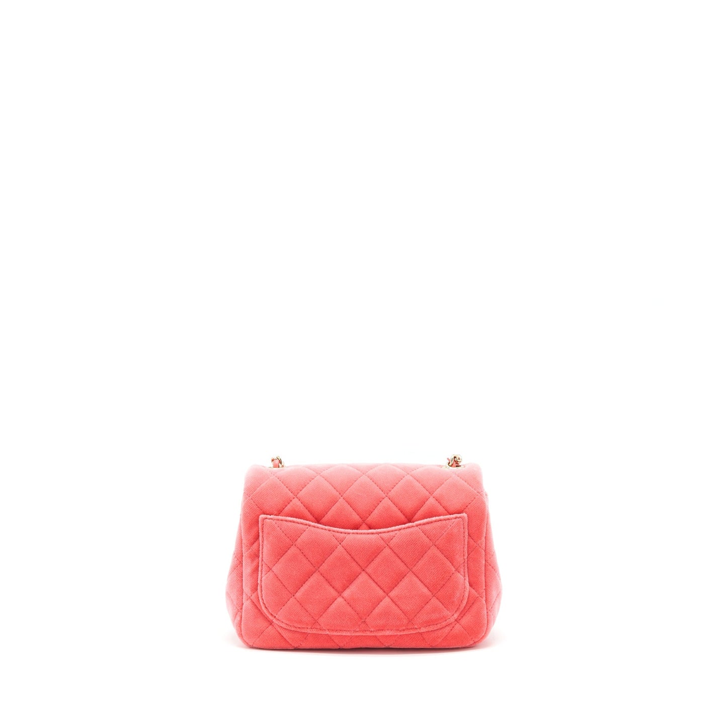 Chanel Pearl Crush Mini Square Flap Bag Velvet Pink
