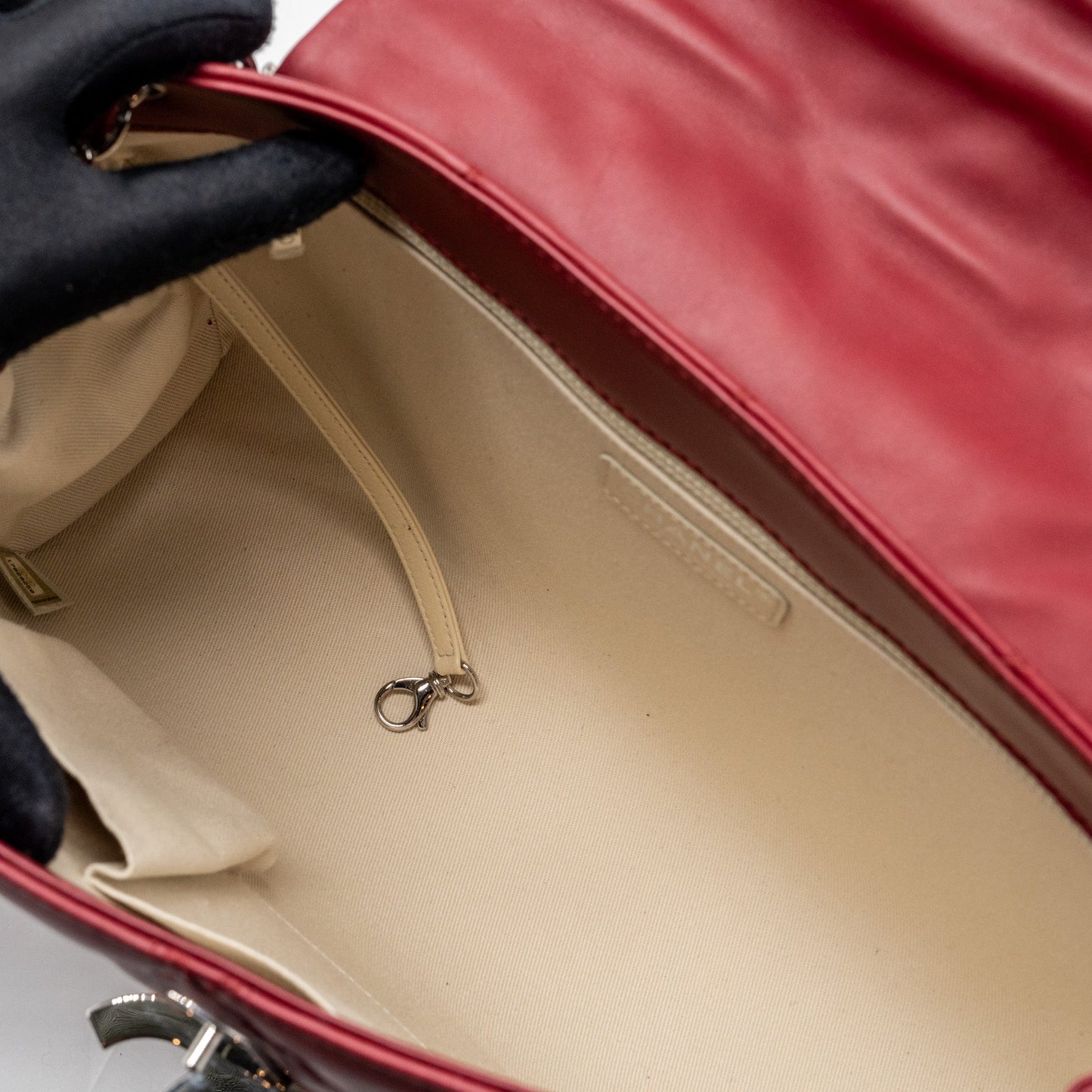 Chanel Hampton Tote Bag Calfskin Red