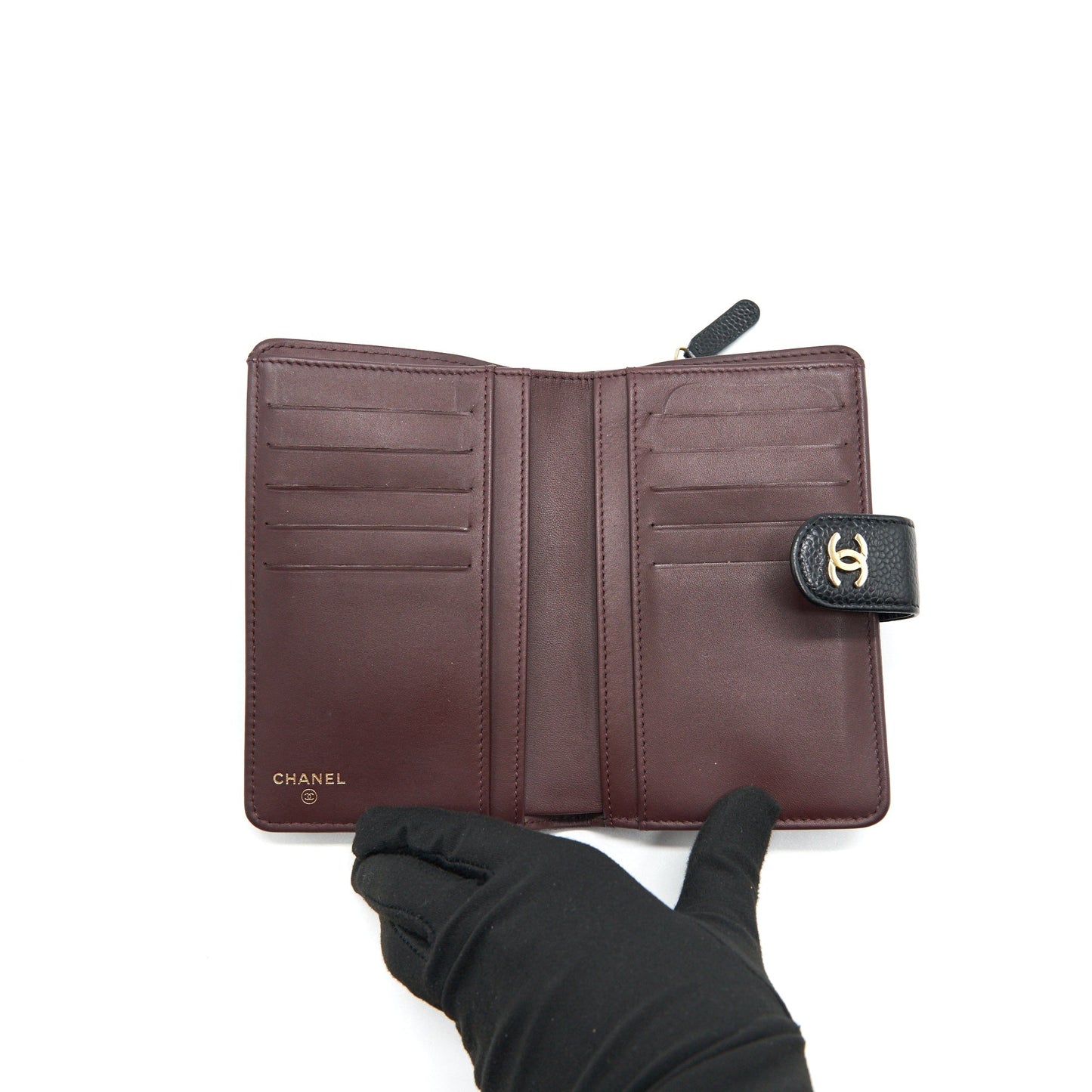 Chanel Quilted CC Bifold Caviar Wallet Black