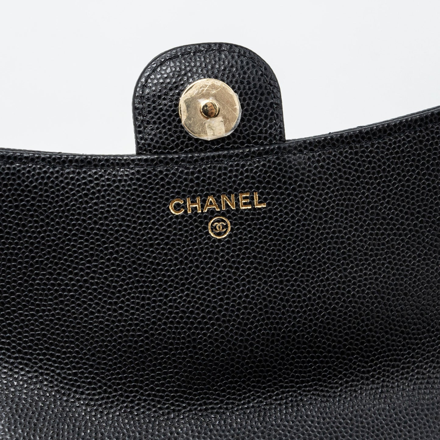 chanel double pocket wallet on chain caviar black L (microchip)