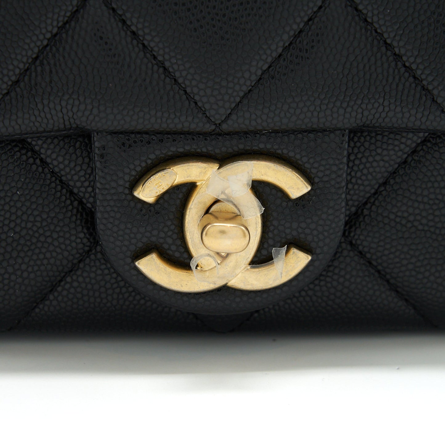 Chanel 22A Small Flap Bag Caviar Black Brushed  (Microchip)