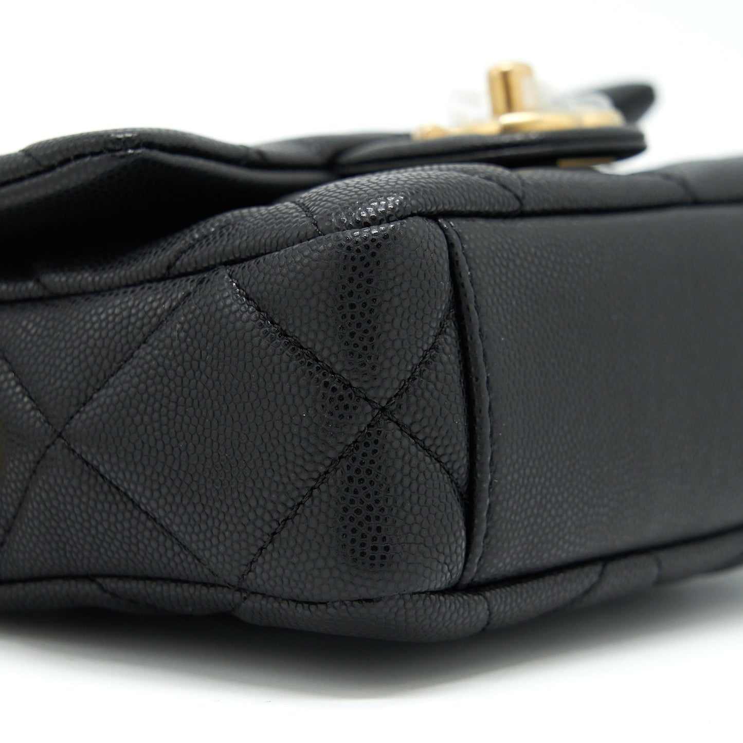 Chanel 22A Small Flap Bag Caviar Black Brushed  (Microchip)