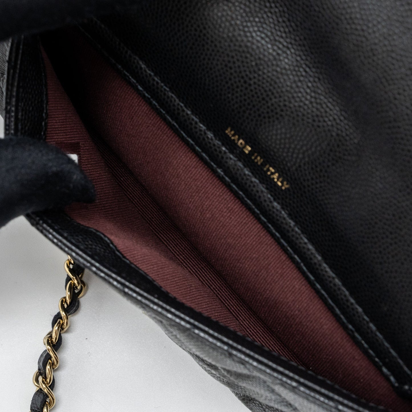 chanel double pocket wallet on chain caviar black L (microchip)