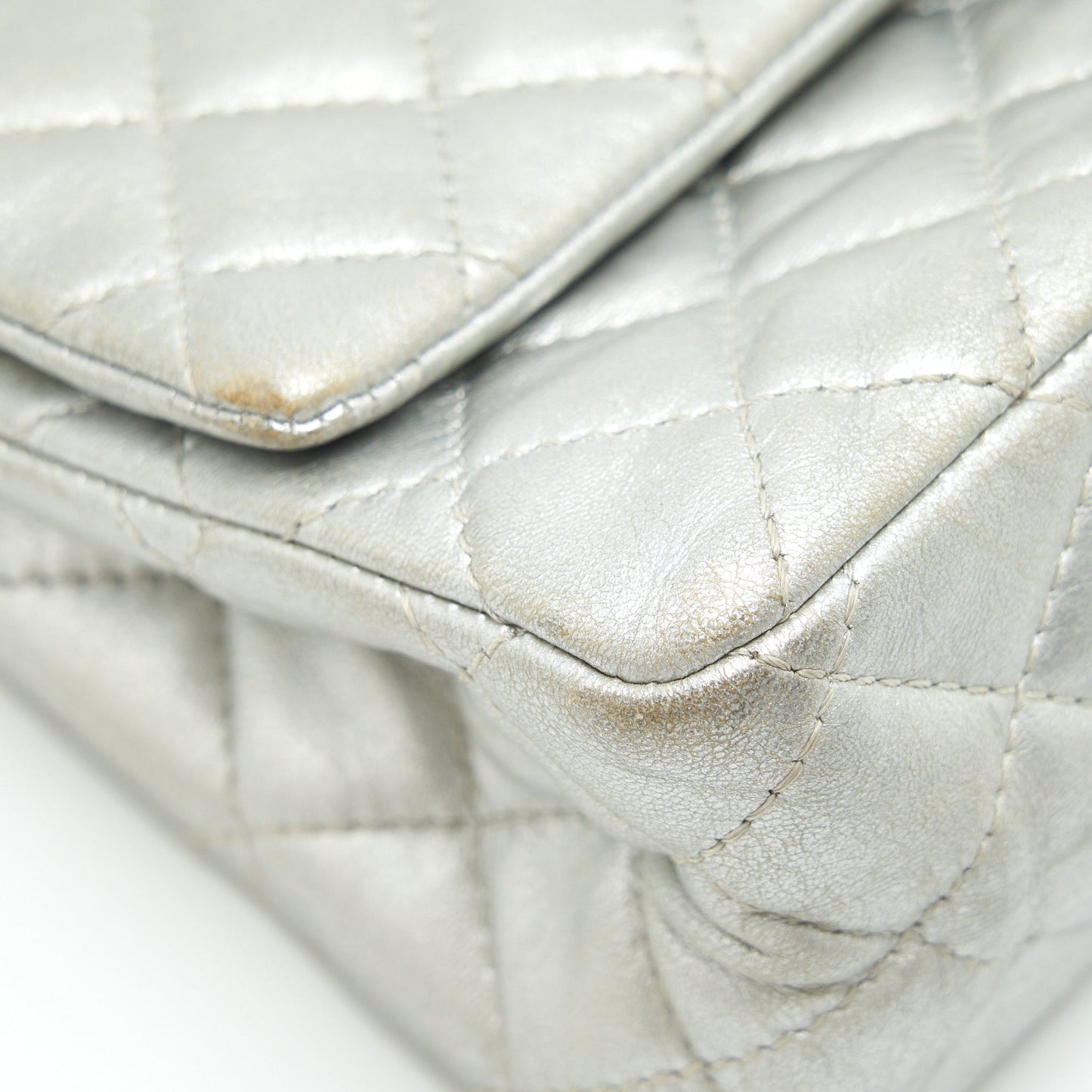Chanel Reissue 2.55 226 Double Flap Bag Lambskin Silver