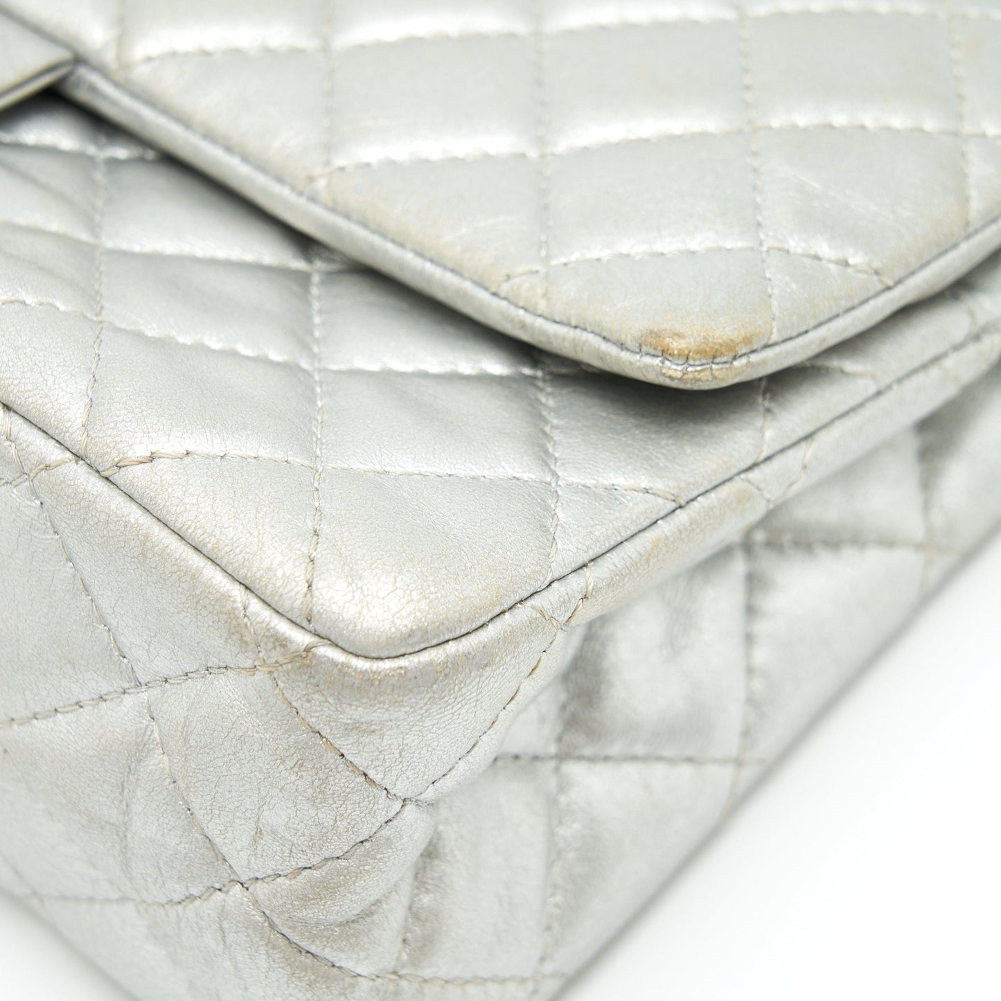 Chanel Reissue 2.55 226 Double Flap Bag Lambskin Silver