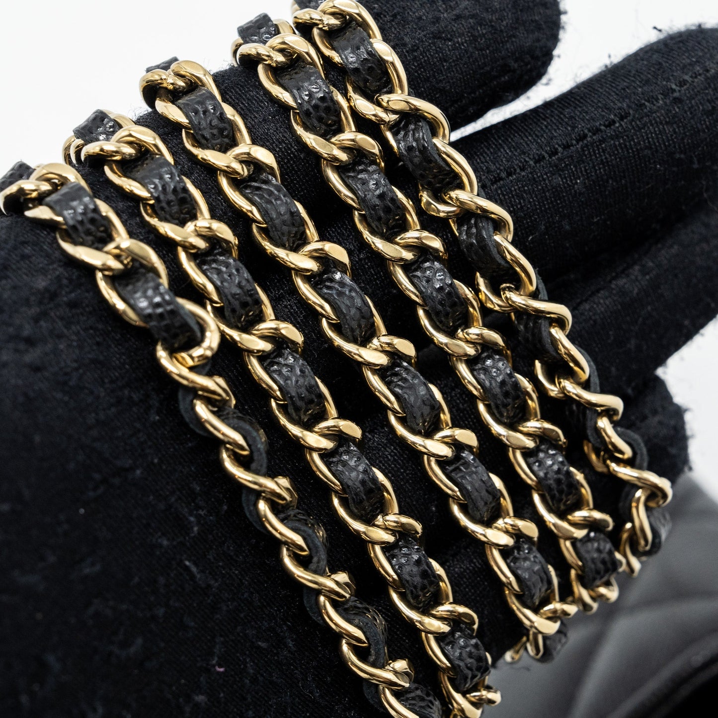 chanel double pocket wallet on chain caviar black L (microchip)