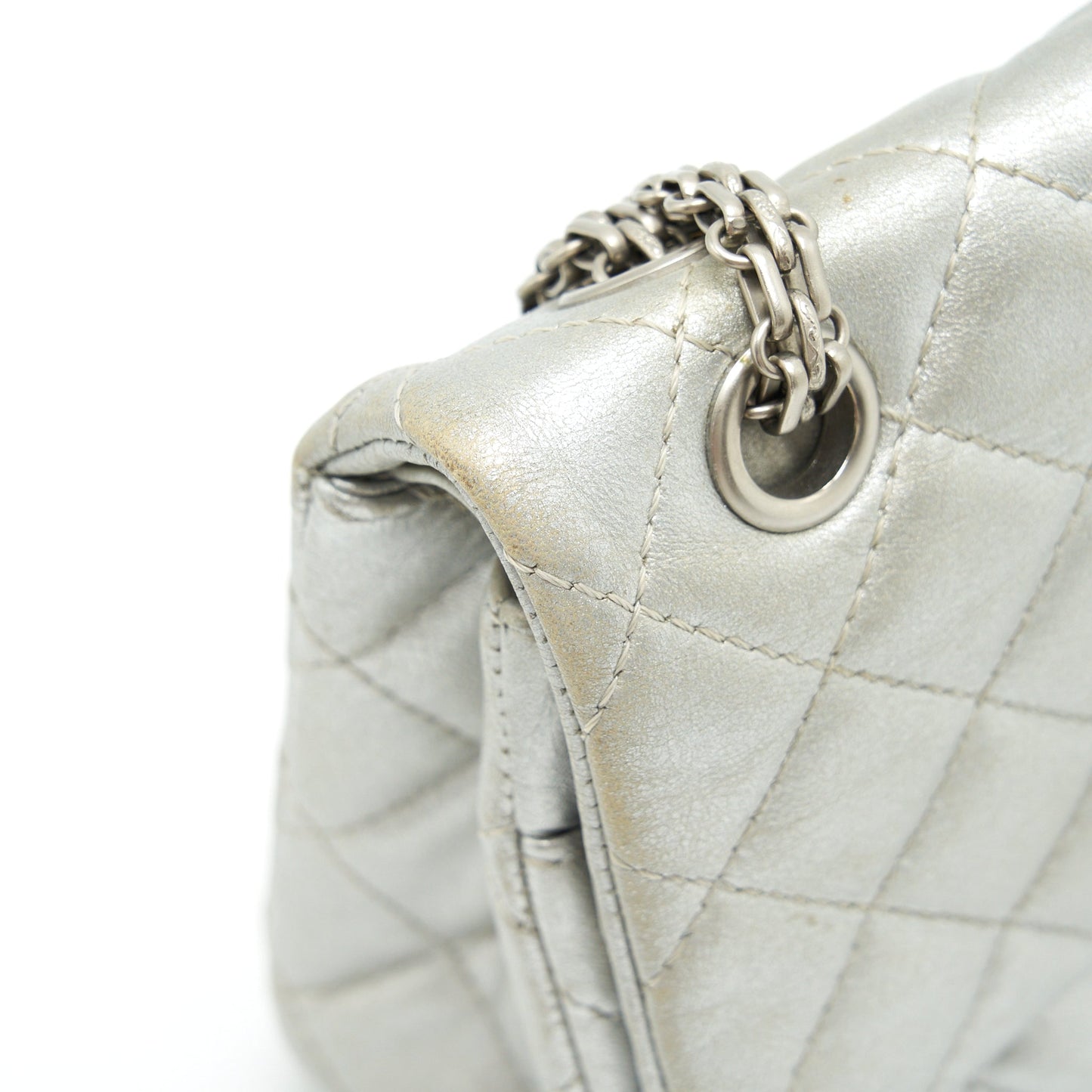 Chanel Reissue 2.55 226 Double Flap Bag Lambskin Silver