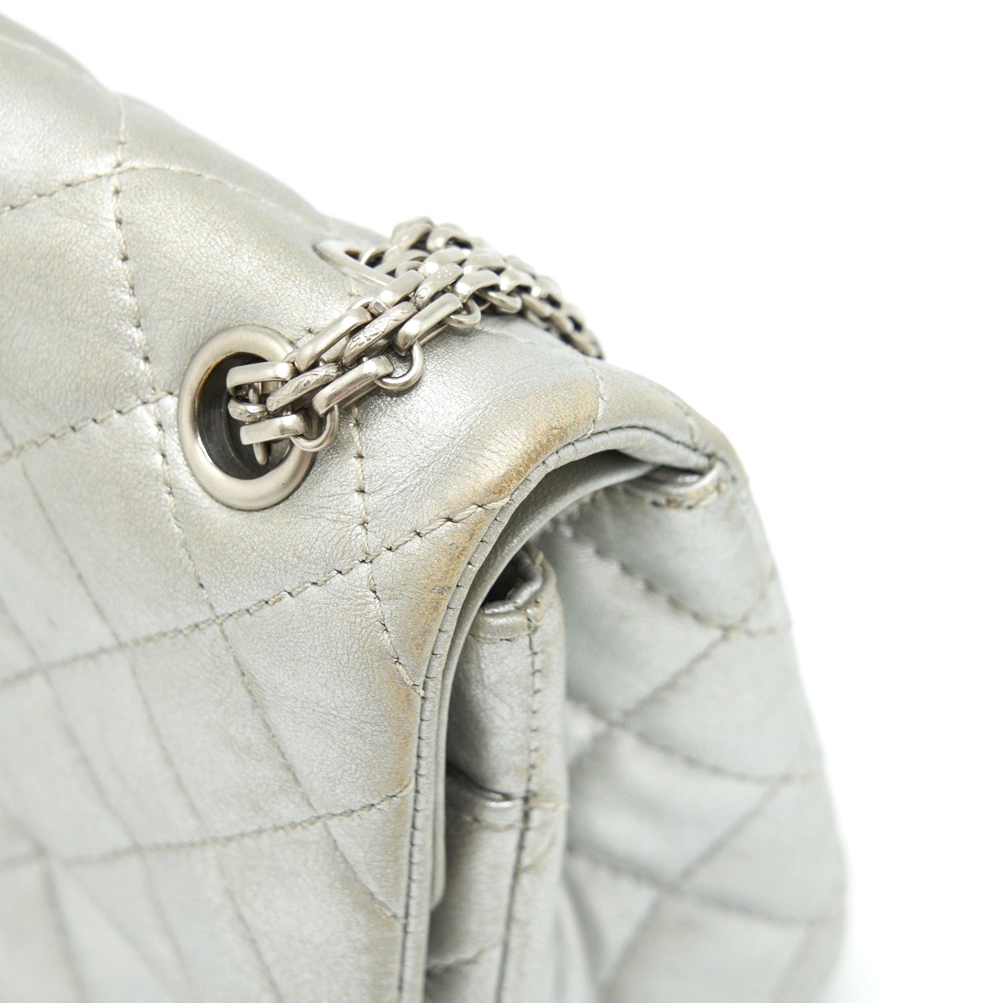 Chanel Reissue 2.55 226 Double Flap Bag Lambskin Silver