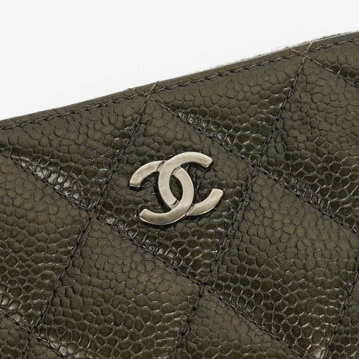 Chanel Quilted Caviar Leather O-Zip Coin Purse