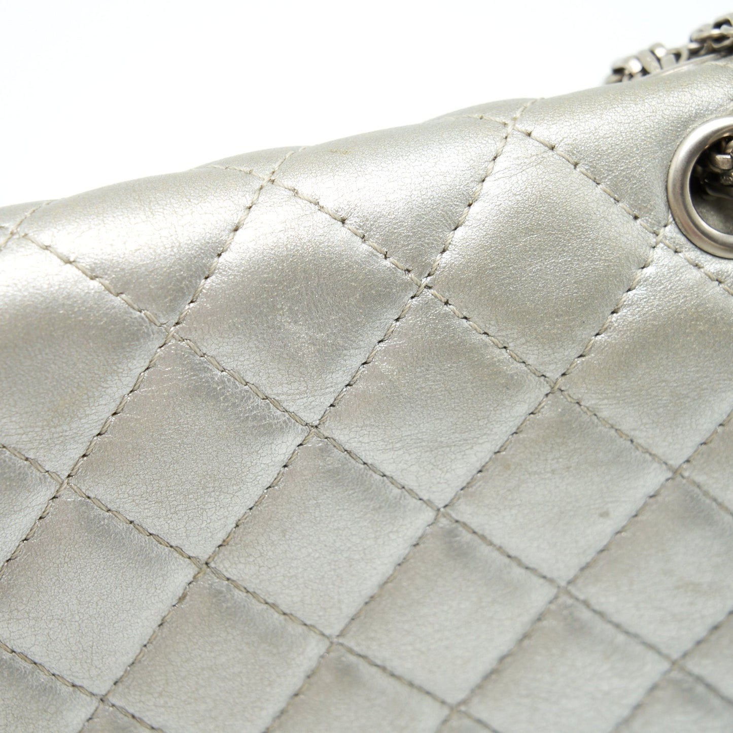 Chanel Reissue 2.55 226 Double Flap Bag Lambskin Silver