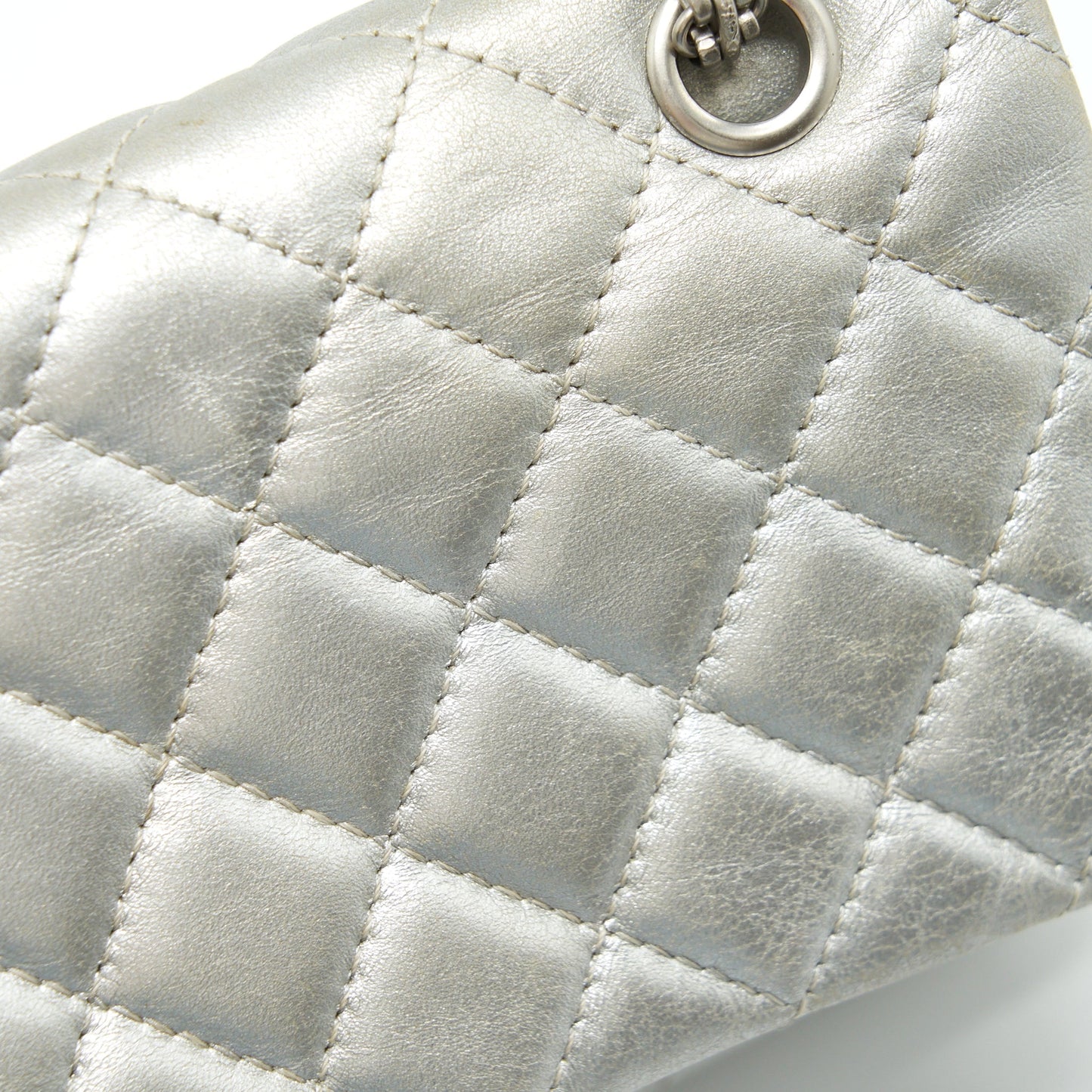 Chanel Reissue 2.55 226 Double Flap Bag Lambskin Silver