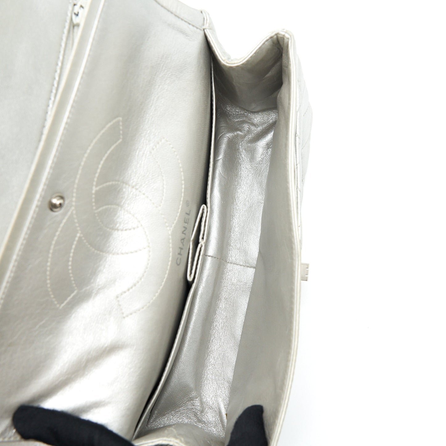 Chanel Reissue 2.55 226 Double Flap Bag Lambskin Silver