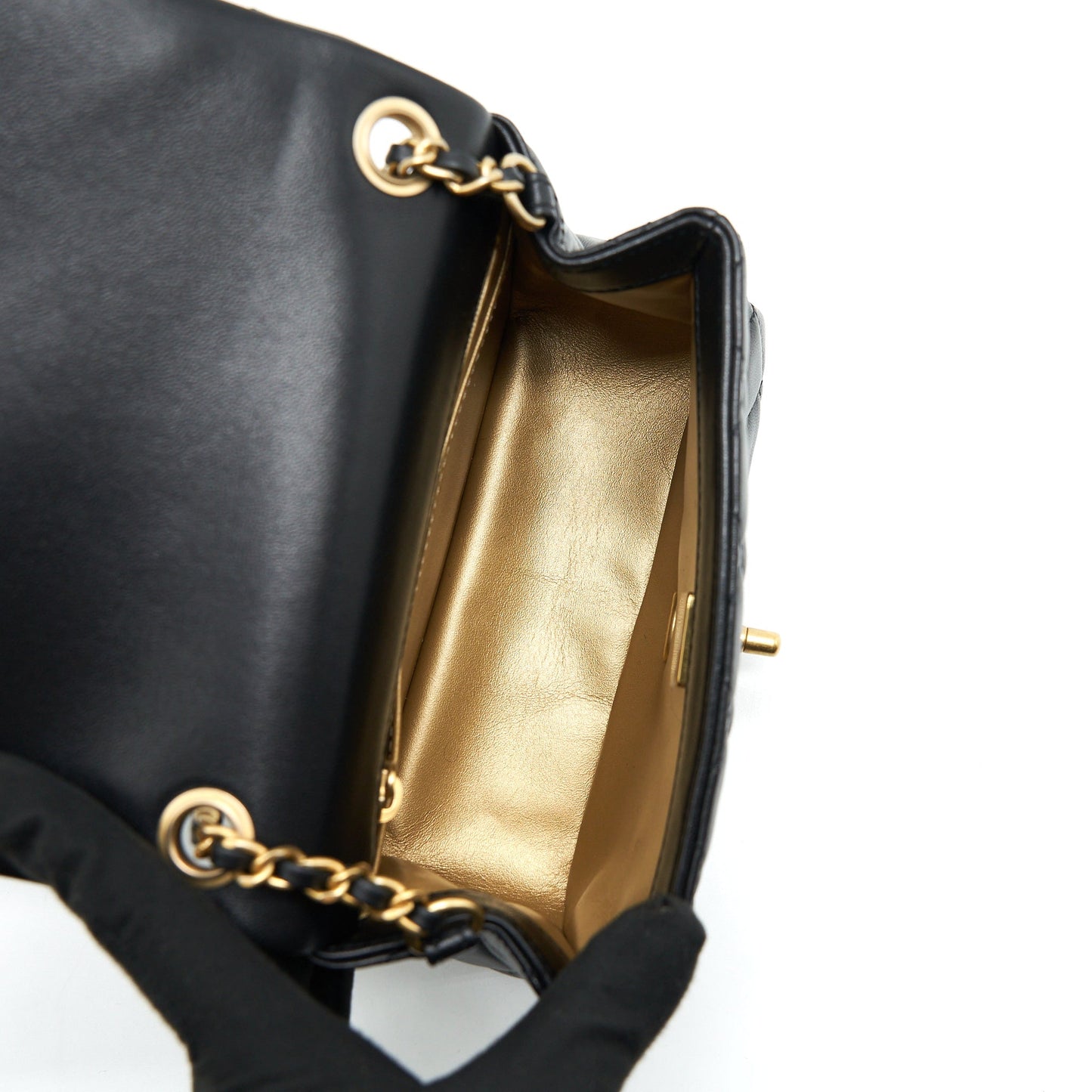 Chanel Pearl Crush Mini Square Lambskin Black Brushed