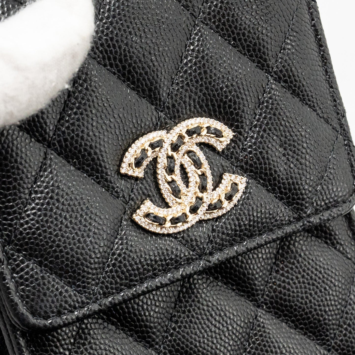Chanel Classic Phone Clutch with Pouch on Chain Caviar Black L