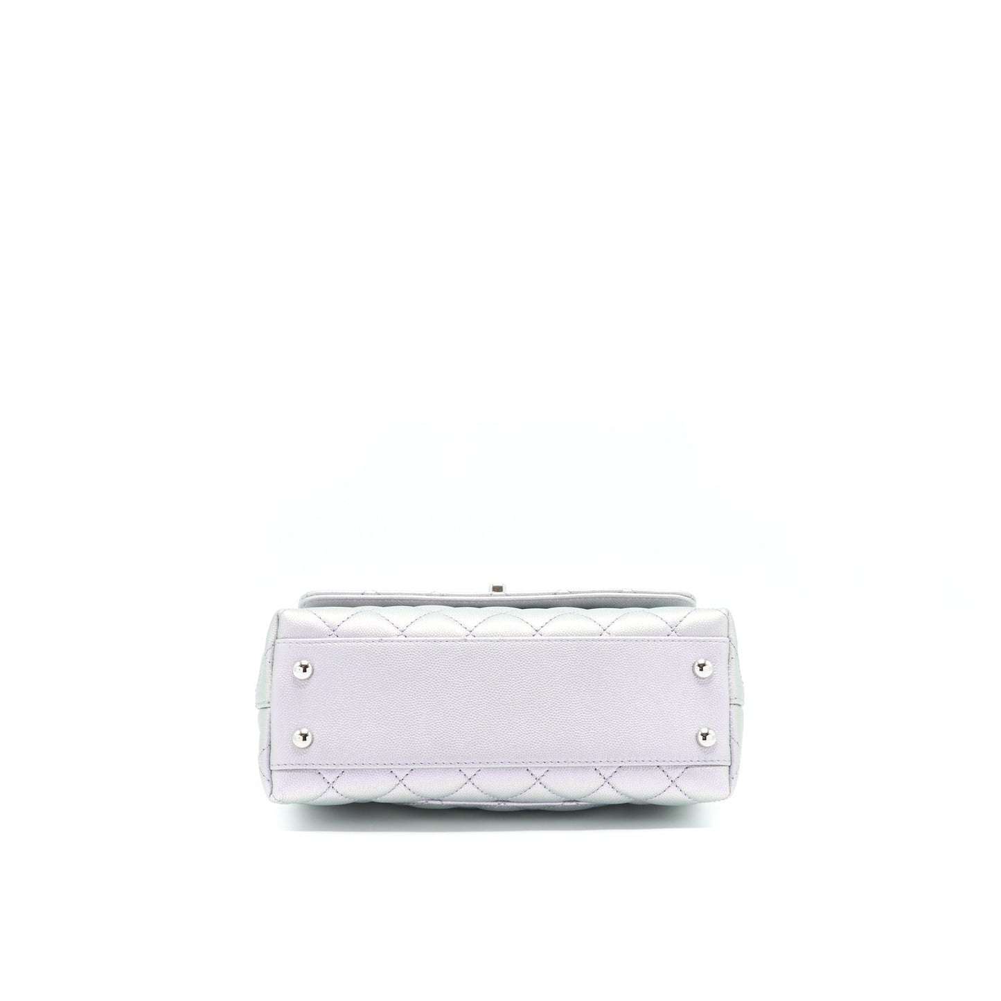 Chanel 21K Small Coco Handle 24cm Caviar Iridescent Lilac Rainbow Hardware