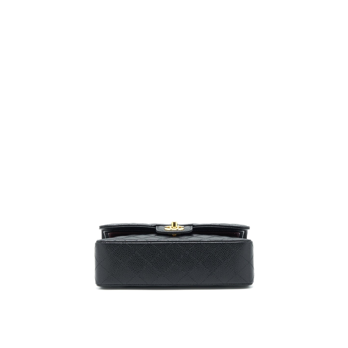 Chanel 22c caviar small classic double flap bag black