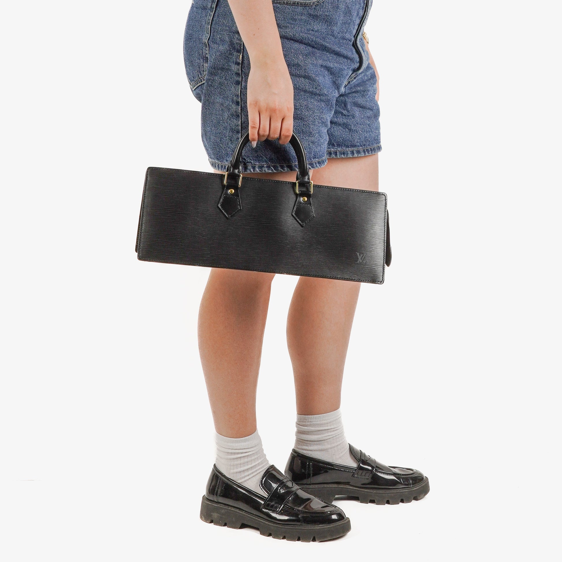 Louis Vuitton Sac Triangle Black EPI Leather Handbag