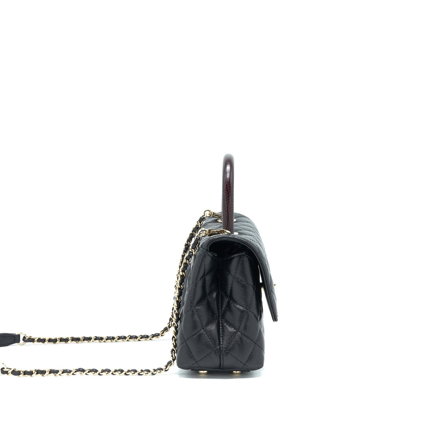 Chanel Small Coco Handle 24cm Caviar Black L Embossed Handle