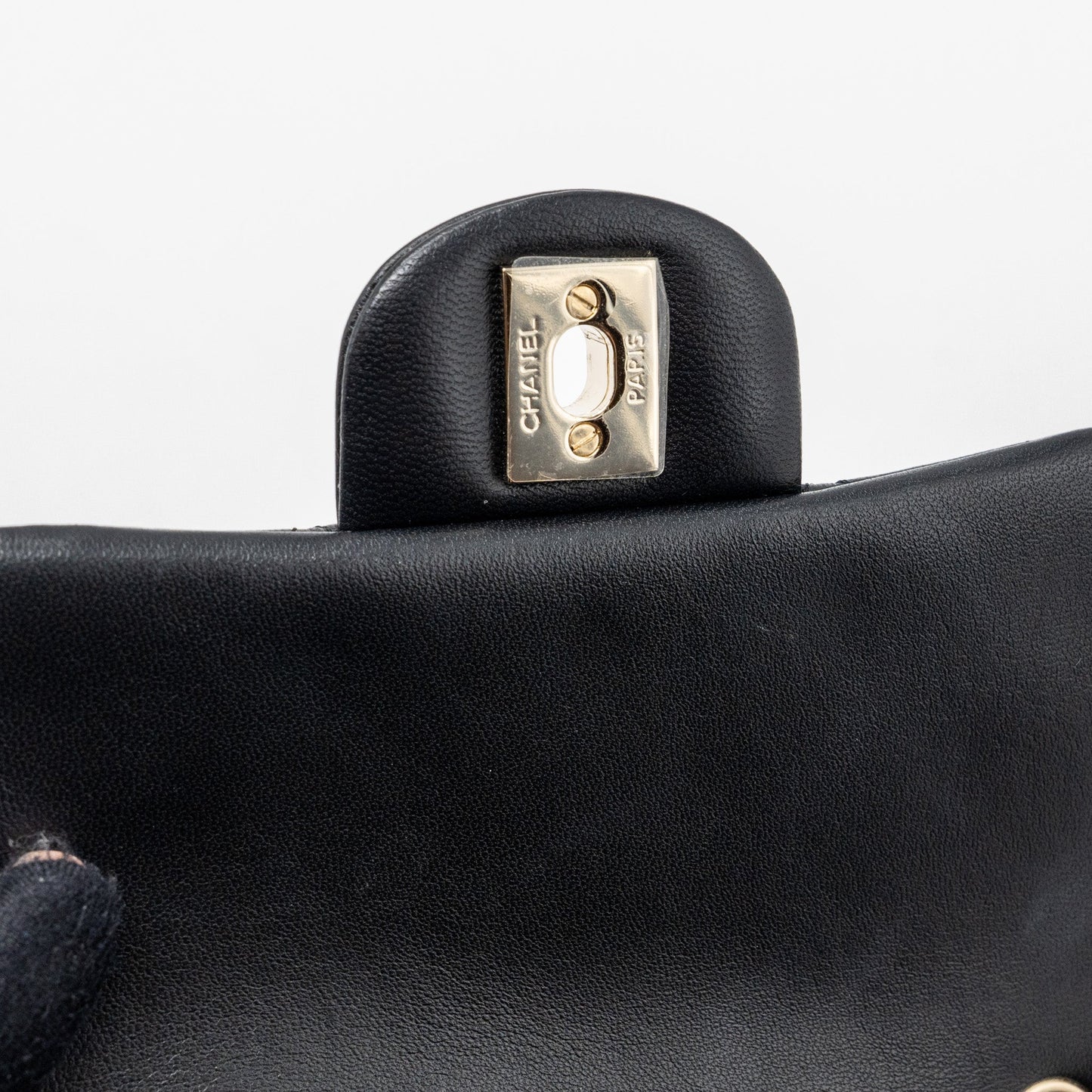 Chanel Classic Mini Square Flap Bag Lambskin Black L