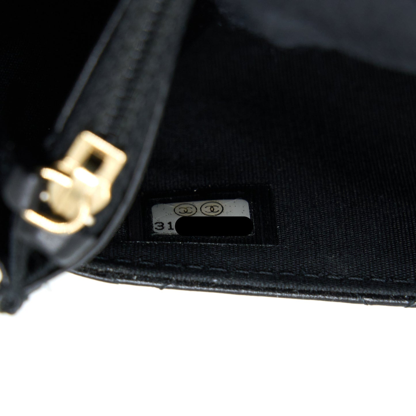 Chanel Quilted Wallet on Chain with Camellia Chain Lambskin Black L