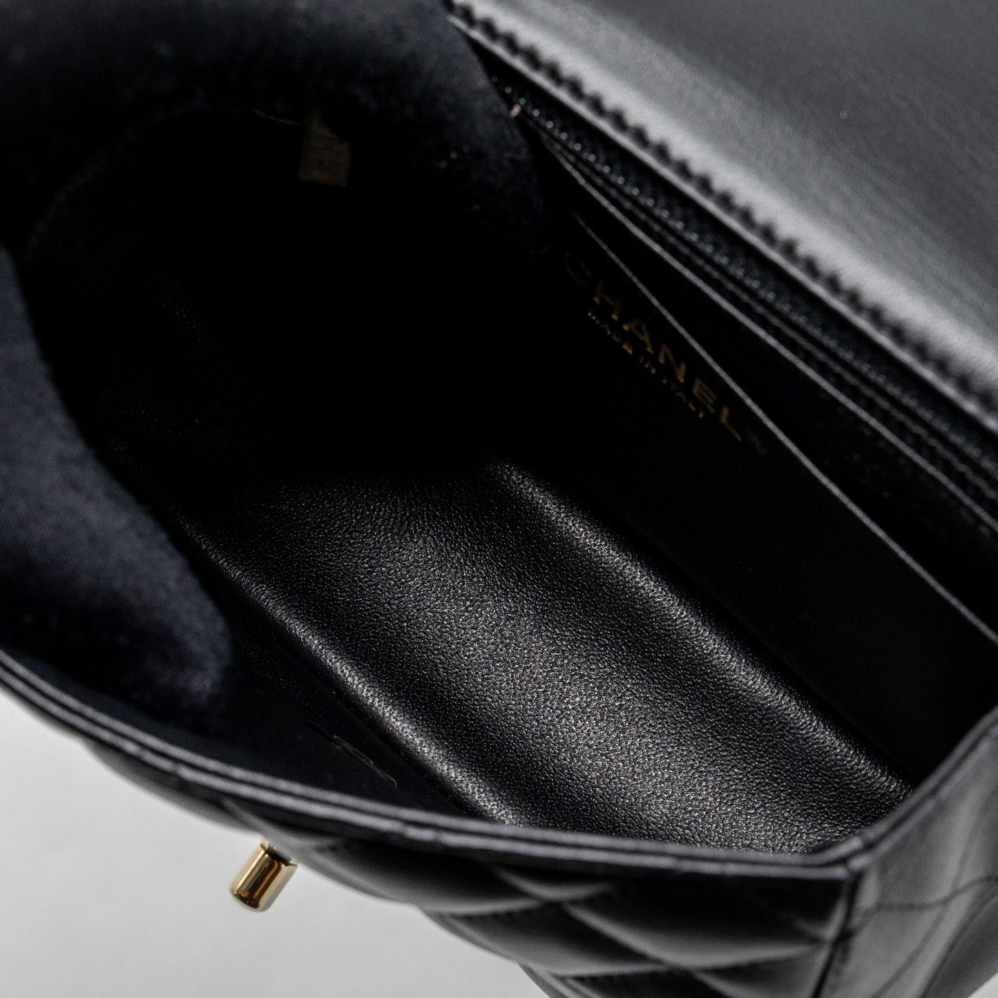 Chanel Classic Mini Square Flap Bag Lambskin Black L