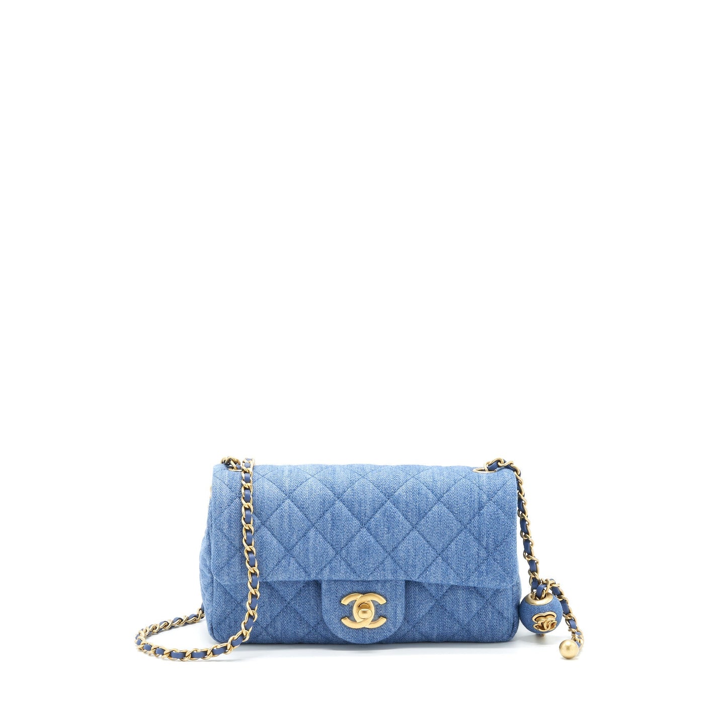 Chanel Pearl Crush Mini Rectangular Flap Bag Denim Blue