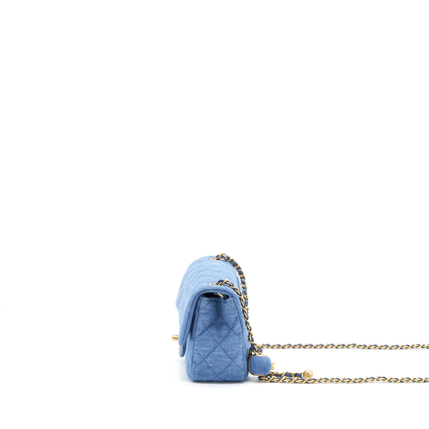 Chanel Pearl Crush Mini Rectangular Flap Bag Denim Blue